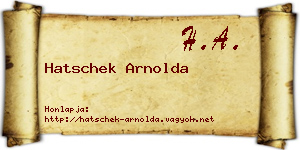 Hatschek Arnolda névjegykártya